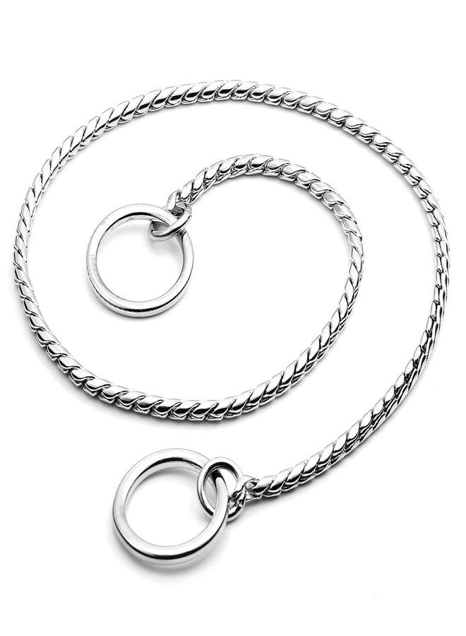 Mogoko Stainless Steel Dog Choke Chain Collar, Puppy Metal Snake Chain Pet Show Slip Collar Choker for Training Walking (Silver;16.0"*3.0mm) - Image 2